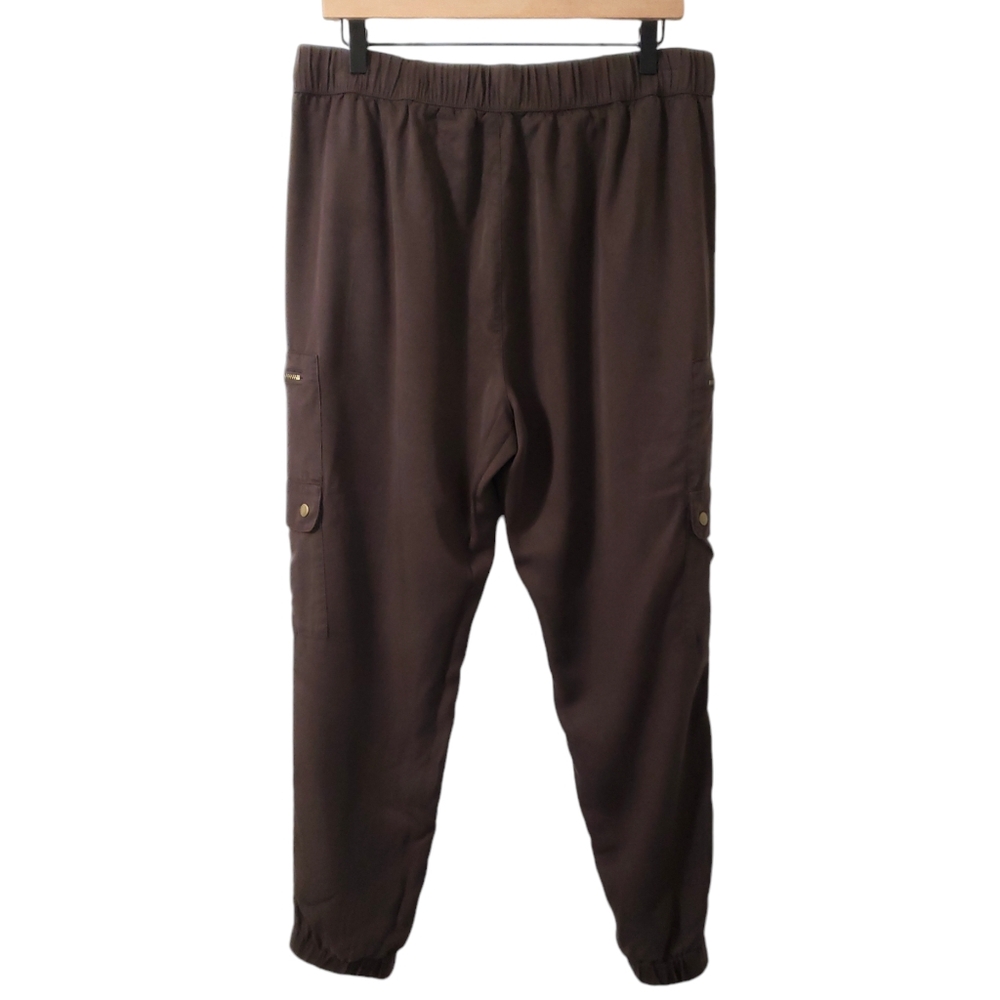 Banana Republic Soft Tencel Cargo Jogger Pants Dark Oak Brown Sz Large 536089 - Picture 5 of 14